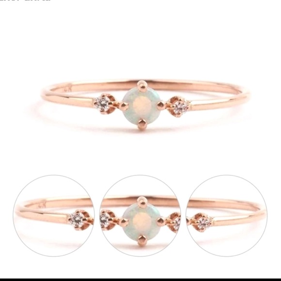 Dainty white fire opal ring - Picture 5 of 5